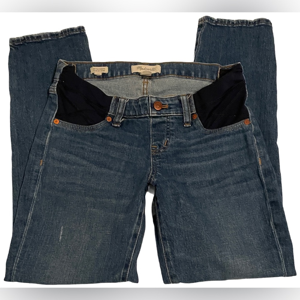Madewell Maternity side panel slim boyjean sz 26